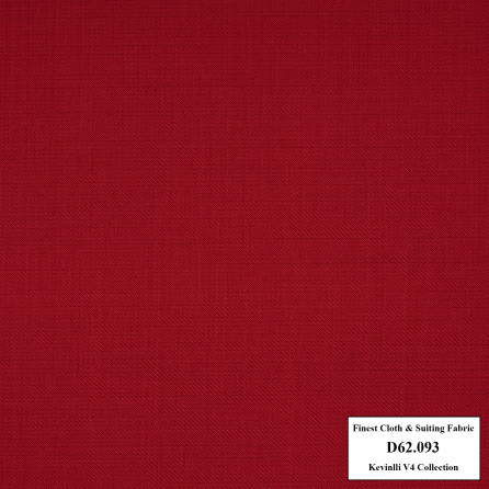 D62.093 Kevinlli V4 - Vải Suit 60% Wool - Đỏ tươi